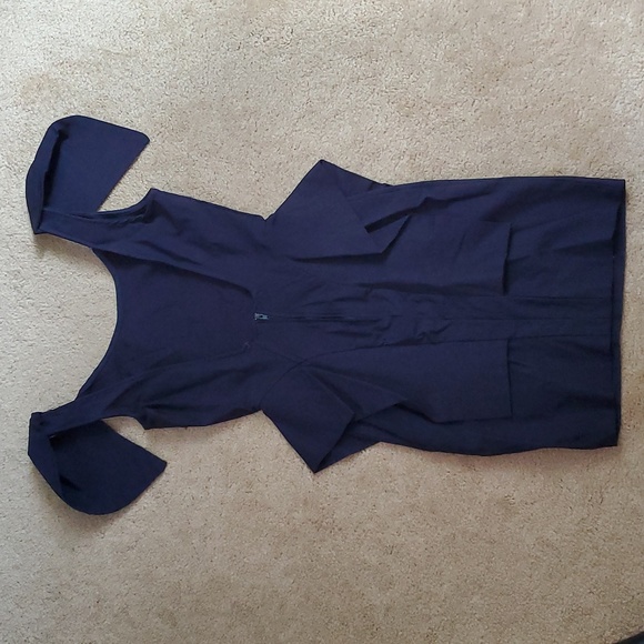 Navy peplum bodycon dress - Picture 2 of 8